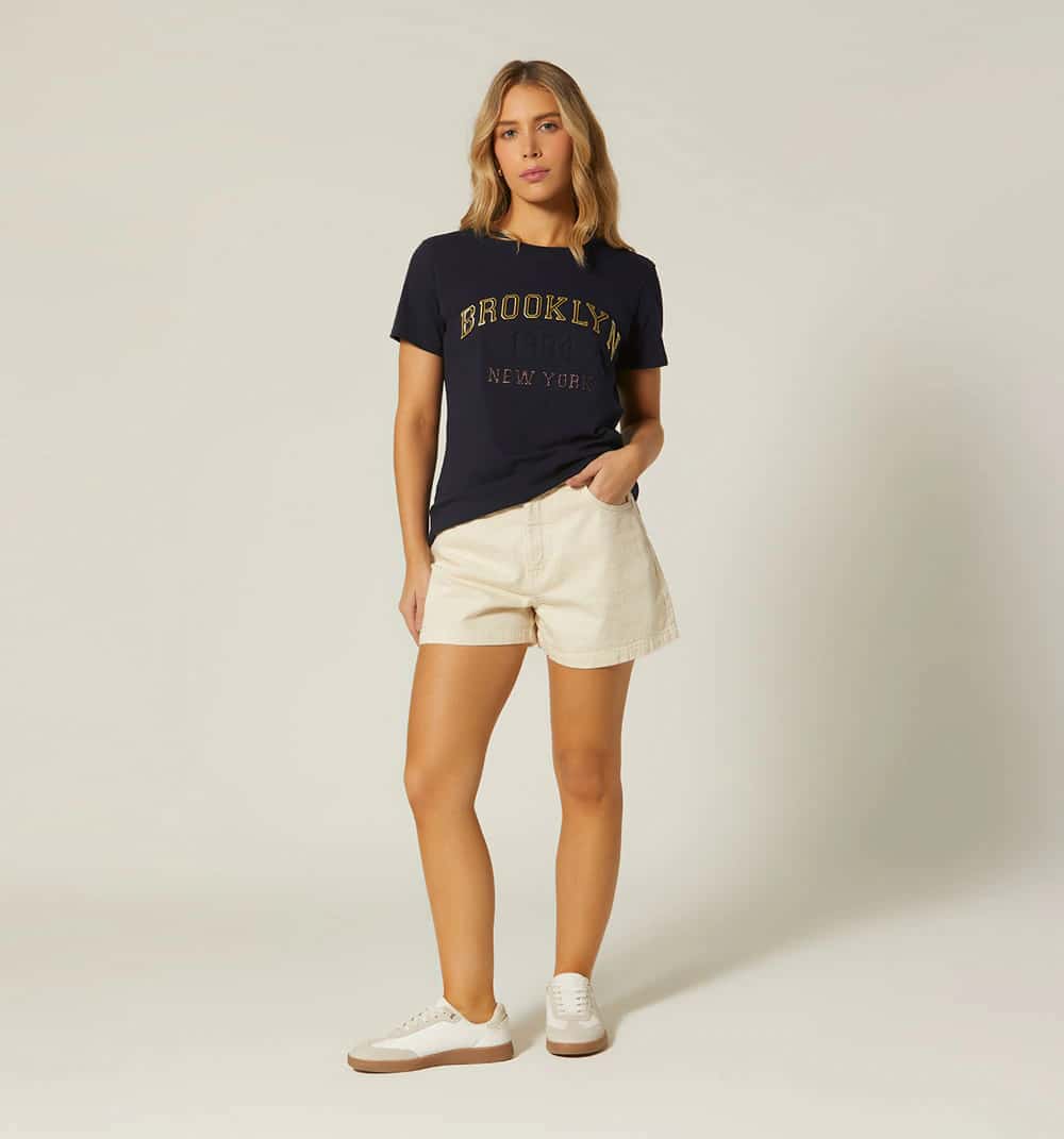 Short cinco bolsillos tiro alto