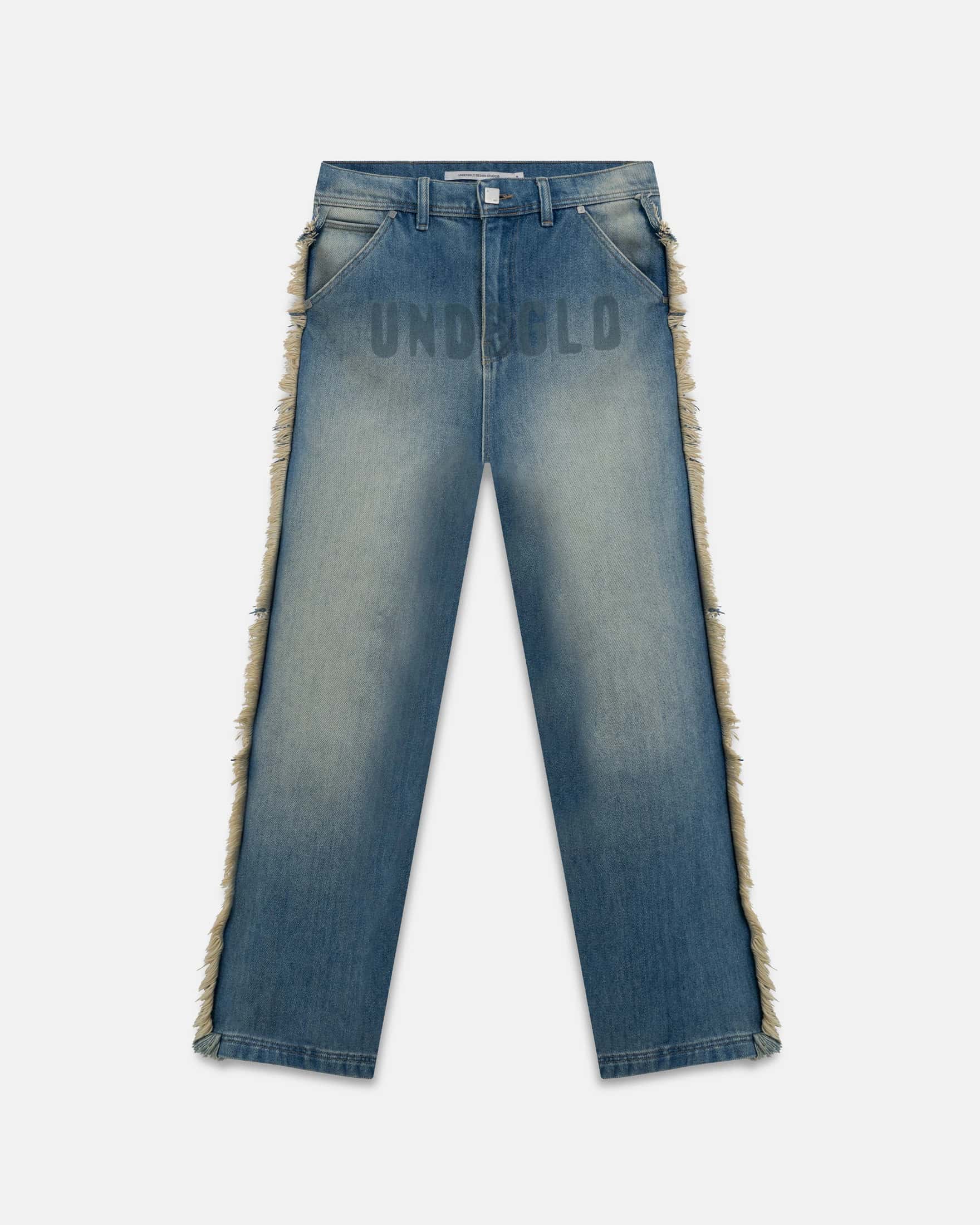 Spring UNDRGLD Frayed Wide Jeans Blue