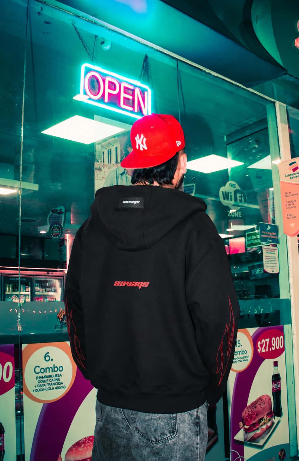 Hoodie Boxy fit Negro Savage drop 2026 - miniatura 3