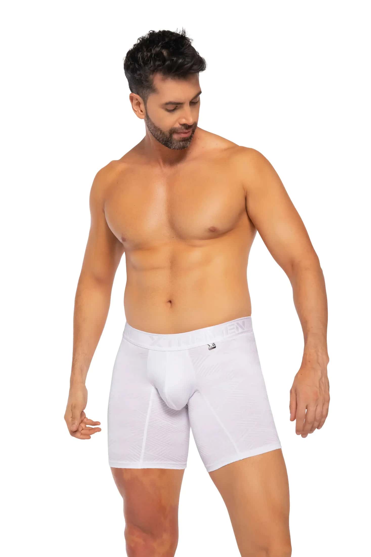 BOXER MICROFIBRA JACQUARD ESPIGA  BLANCO