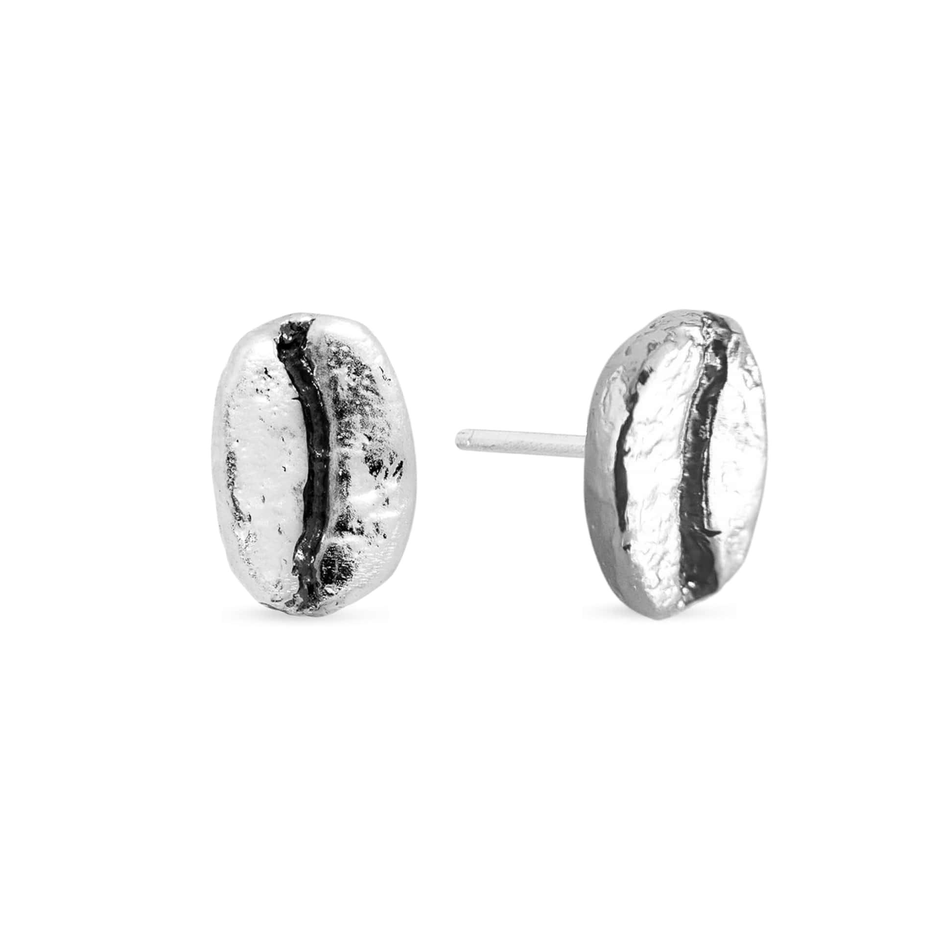 Aretes granos de café Caturra en plata envejecida