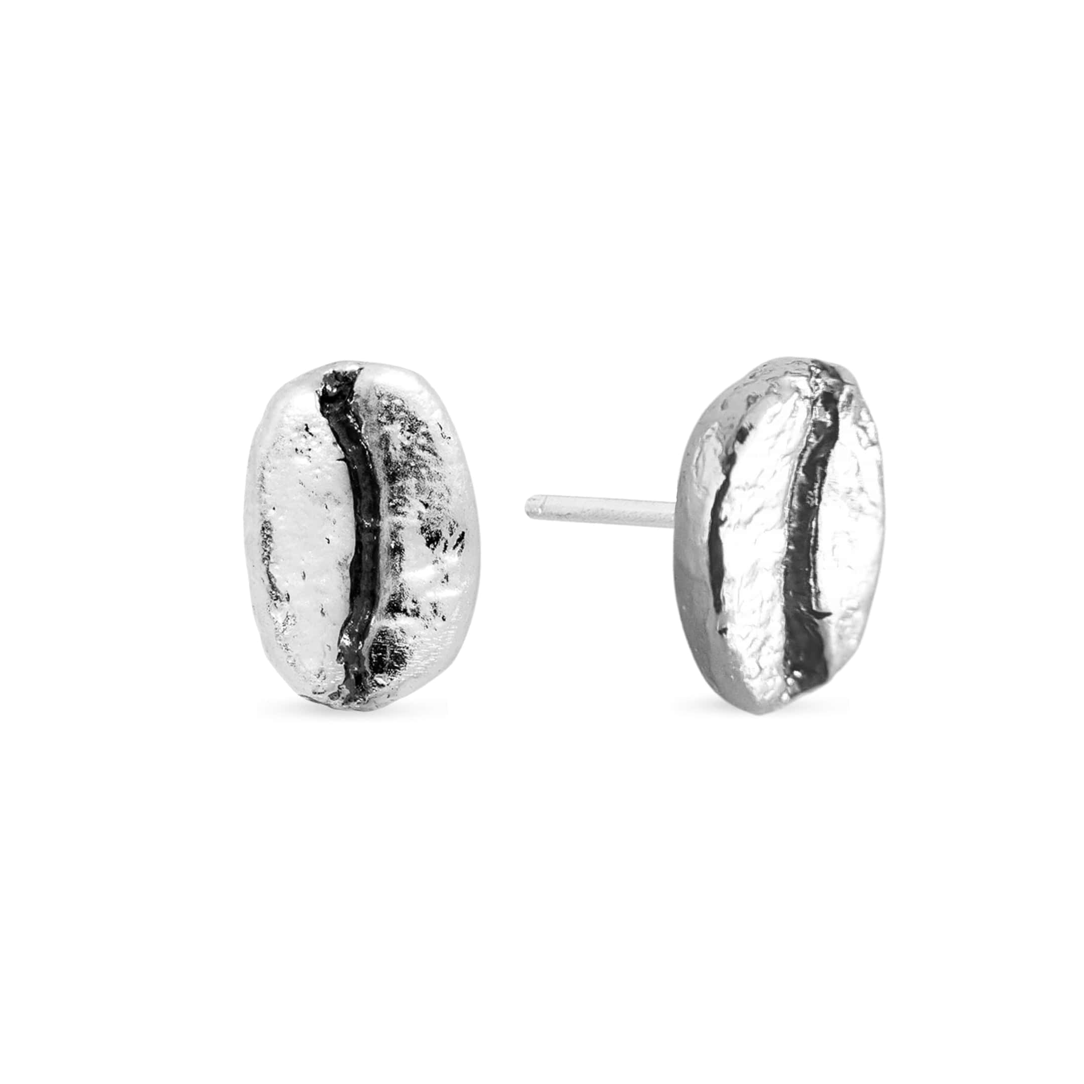 Aretes granos de café Caturra en plata envejecida