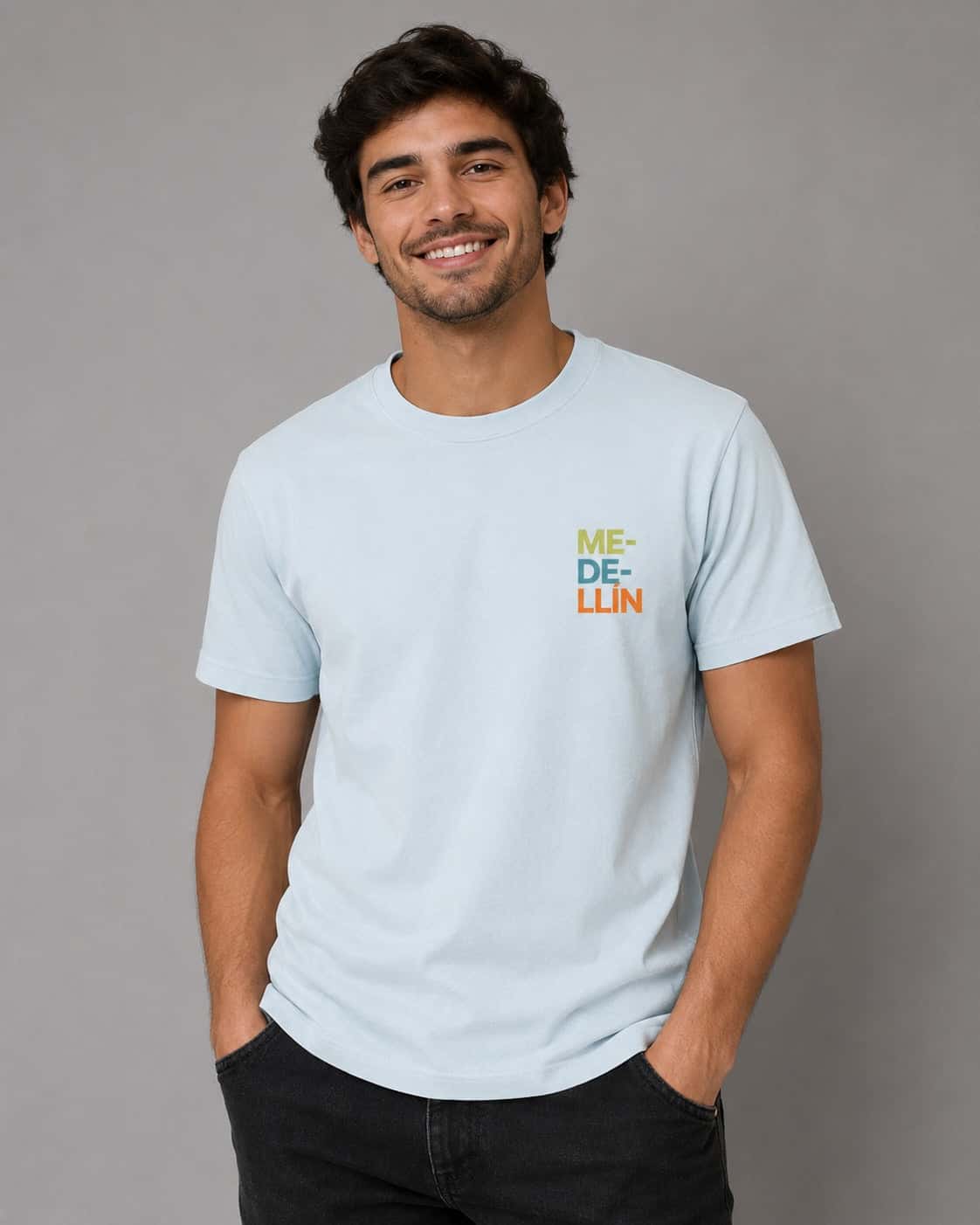 Camiseta Medellin Colores Blanca