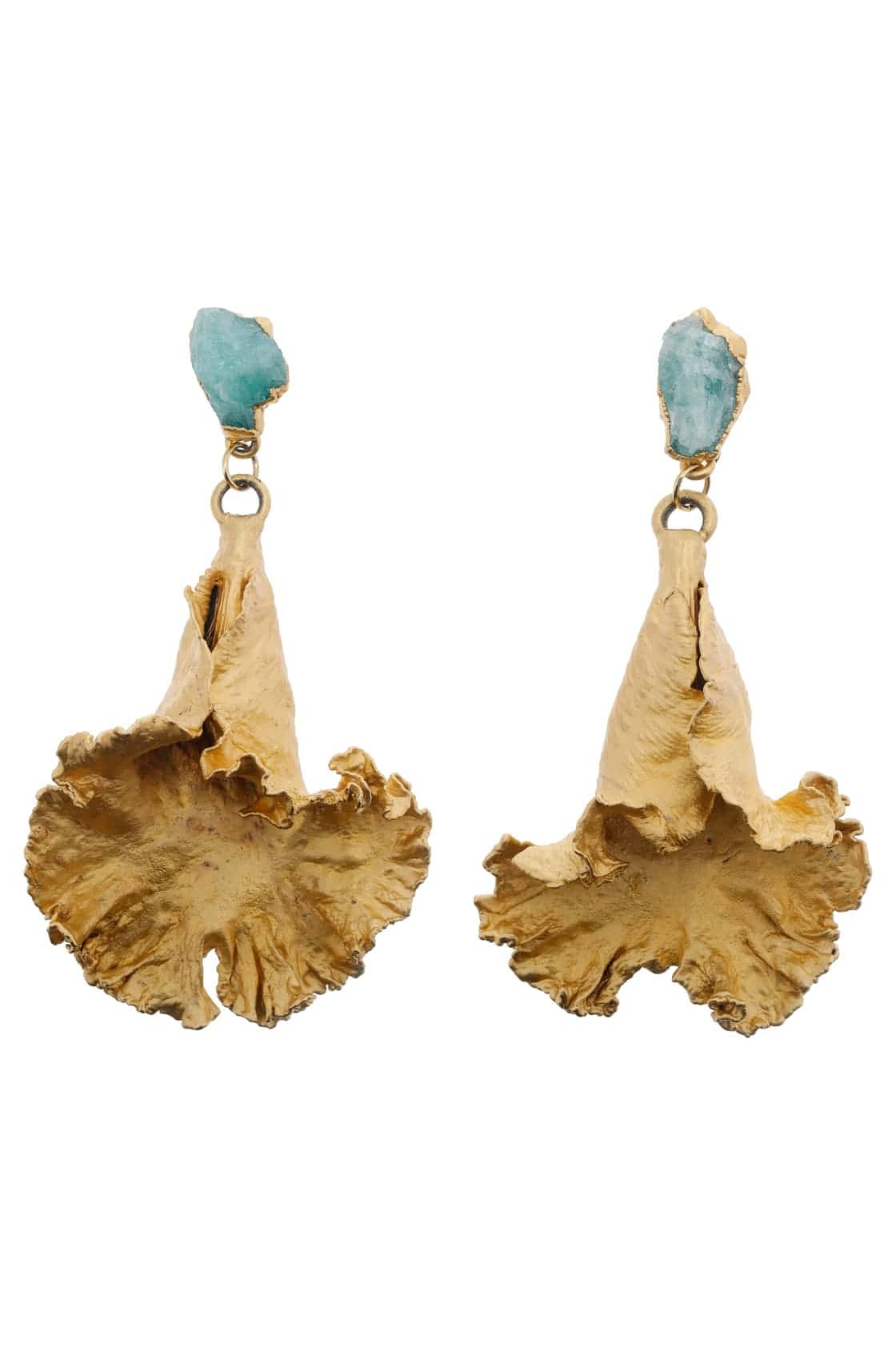 LABELLUM AND ROUGH EMERALD EARRINGS