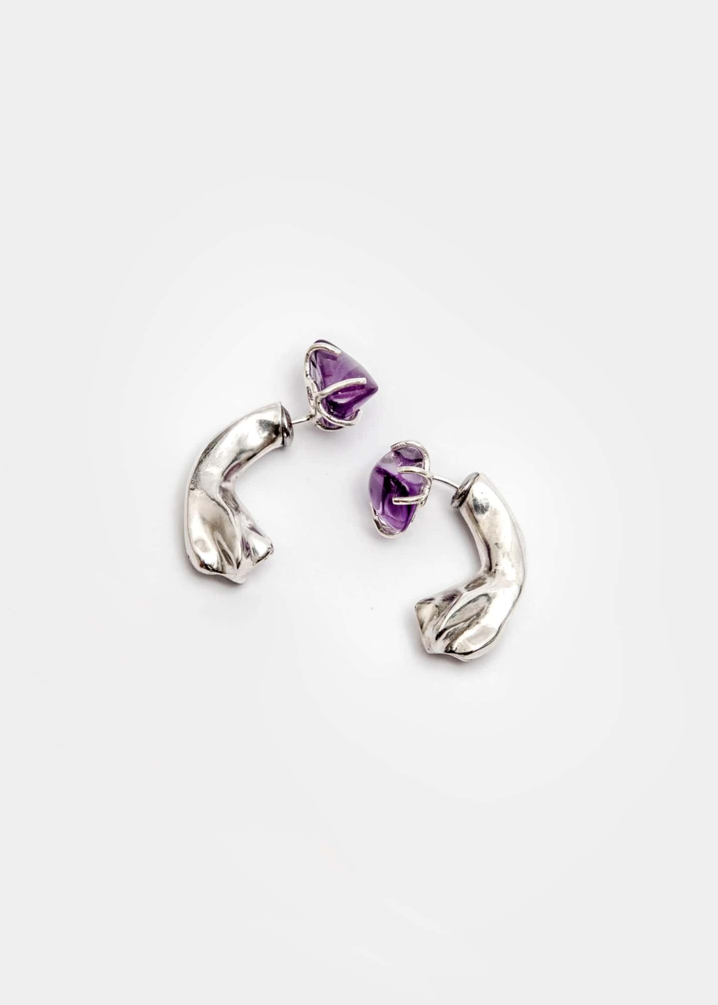 Aretes Amethyst mini Petal Curve