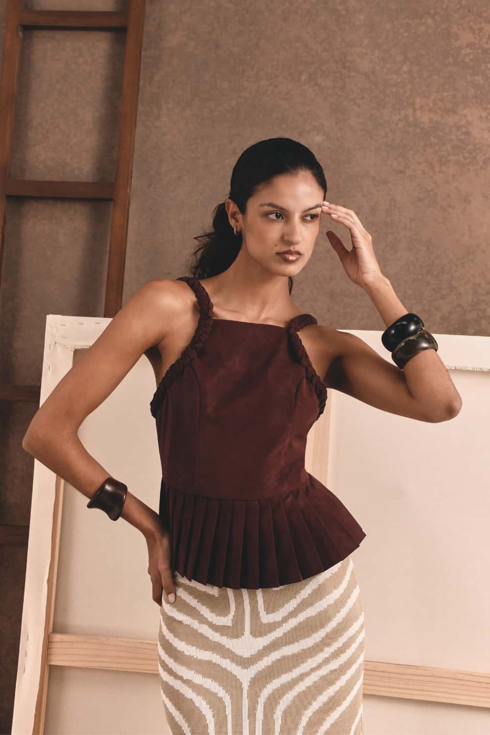 "LA FLACA" TOP BURGUNDY - miniatura 3