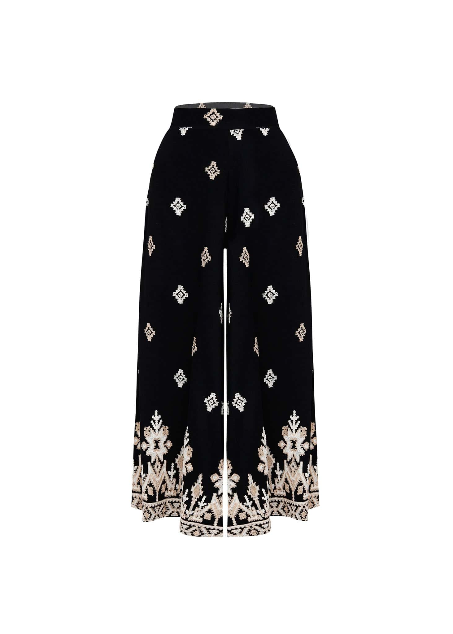Pantalón Palazzo con Bordado Intrincado