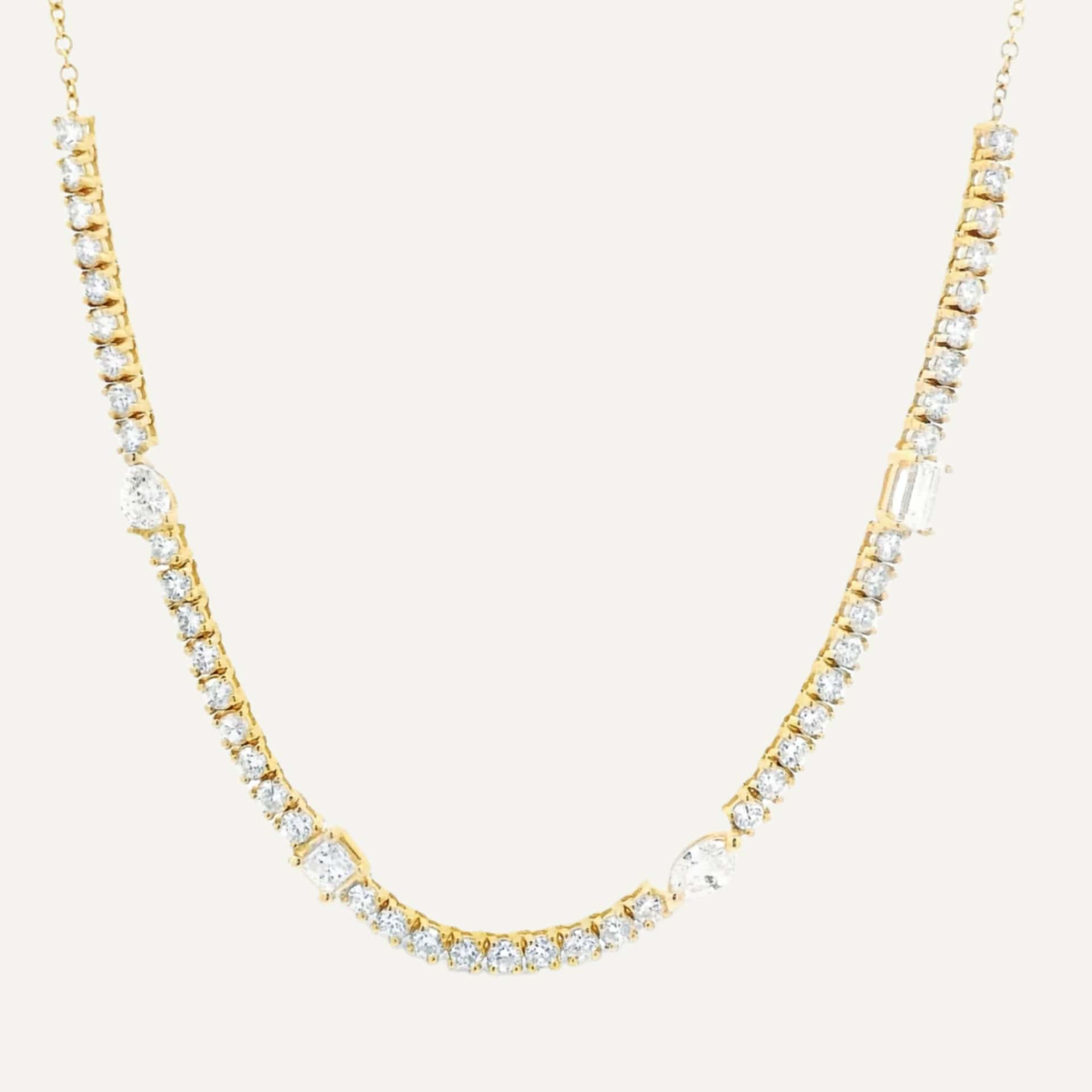 Cadena Tennis fancy 14k