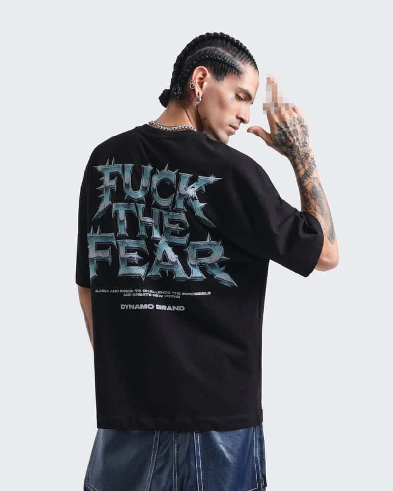 Camiseta Negra Oversize Fearless - miniatura 2