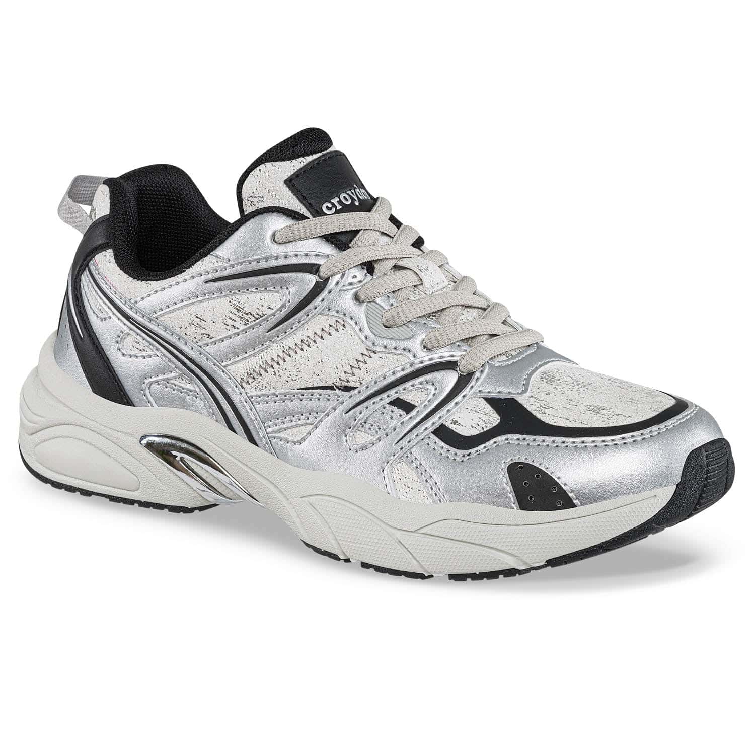 Tenis Urbanos Argame Gris-Negro Croydon para Mujer