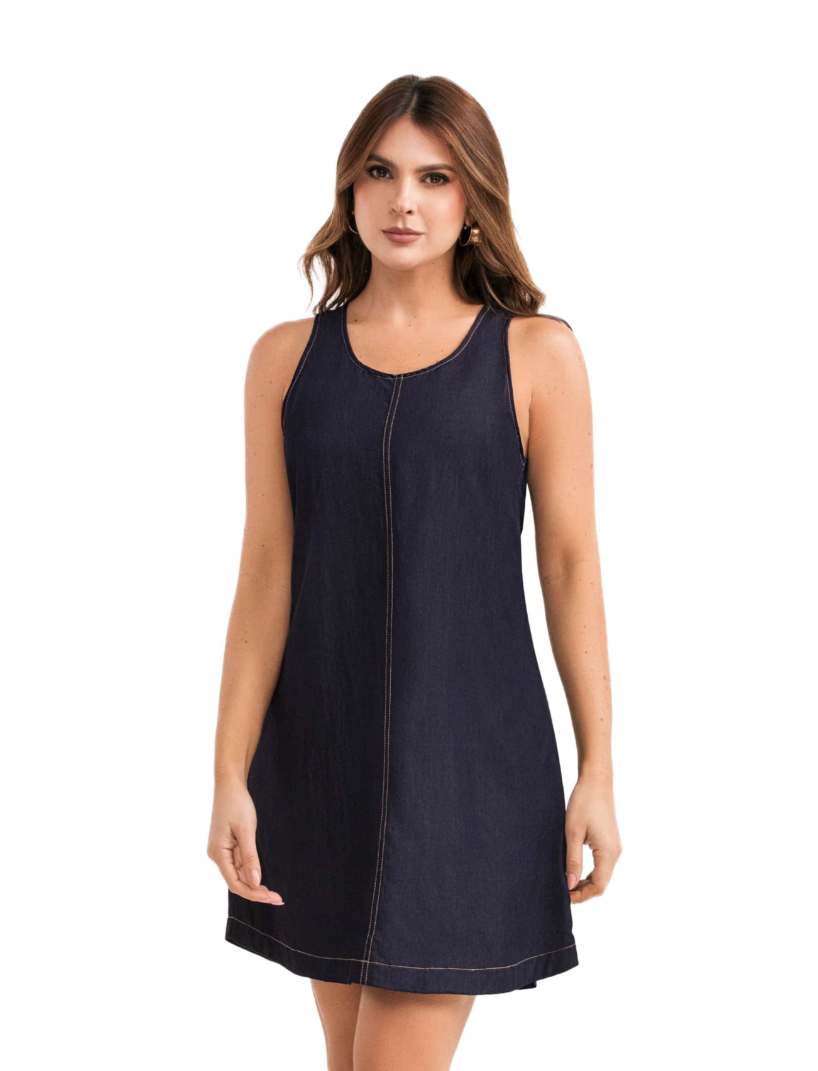 VESTIDO 47325 - TELA DE APARIENCIA DENIM