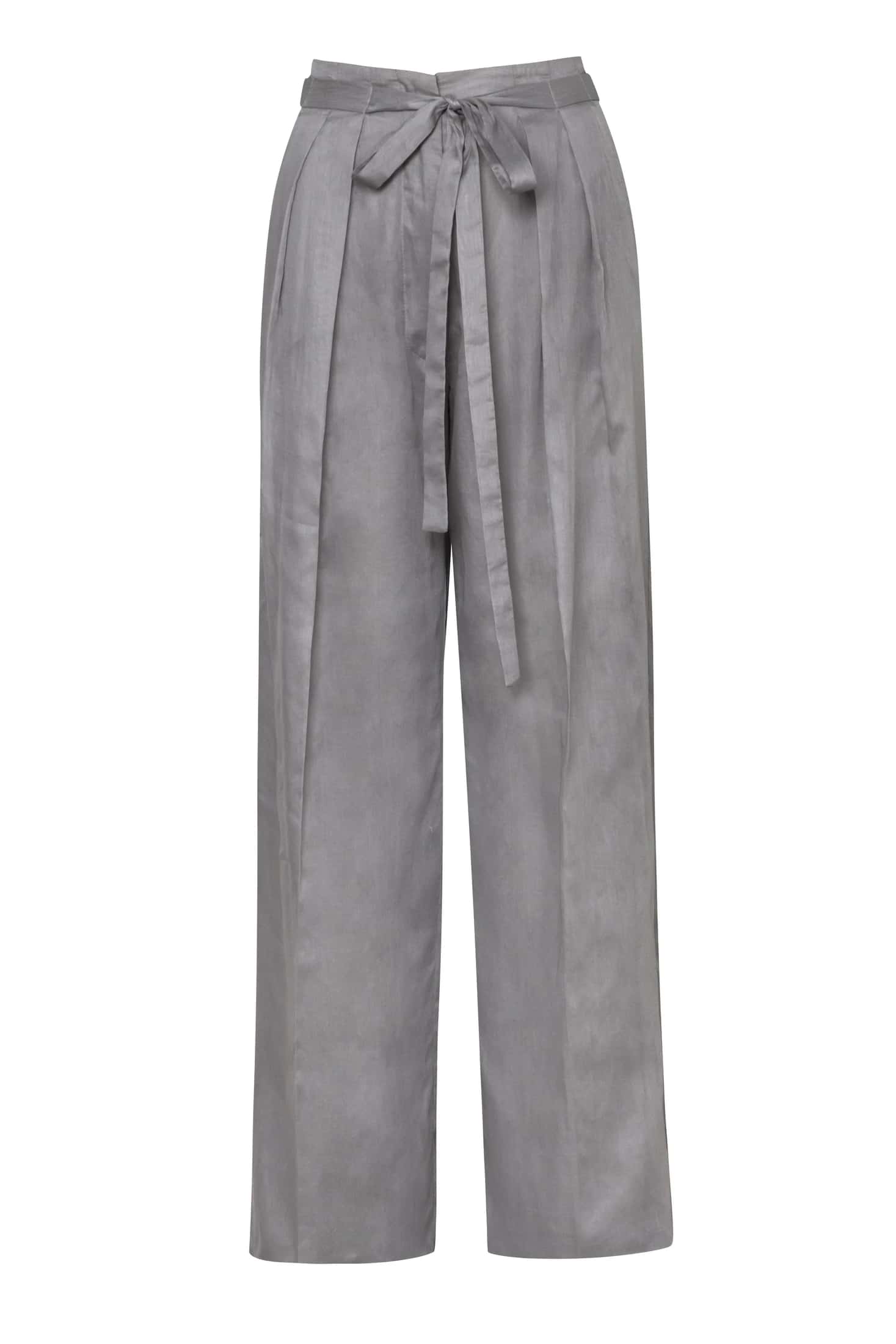 Pleated Cotton Voile Wide-Leg Pants - miniatura 2
