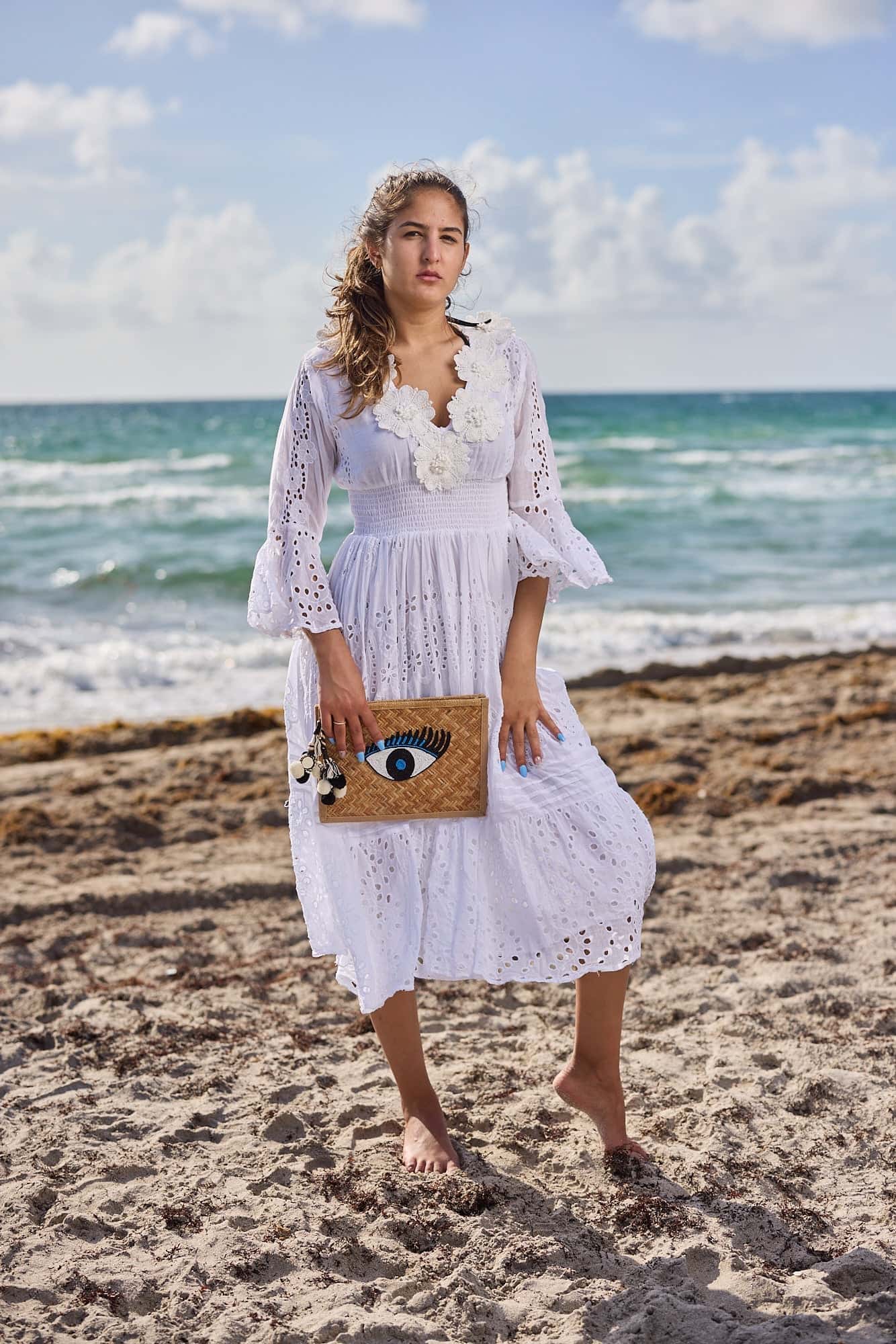 White Cotton Dress - miniatura 1