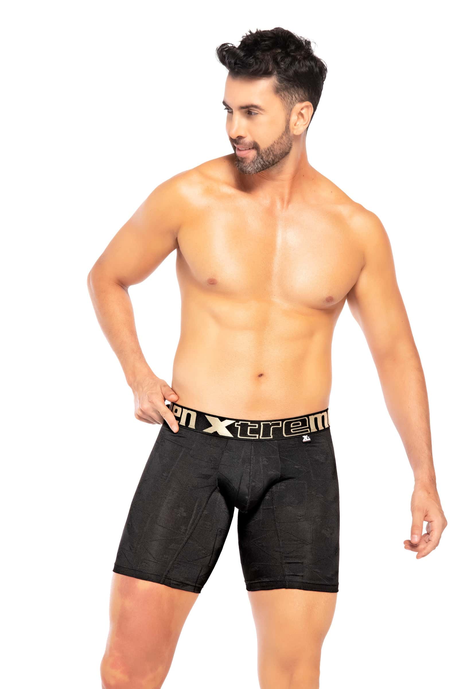 BOXER  CLÁSICO LARGO MICROFIBRA NAIPE NEGRO