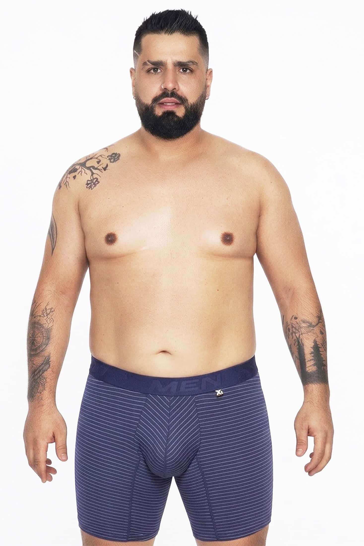 BOXER MICROFIBRA RAYA TIZA AZUL OSCURO