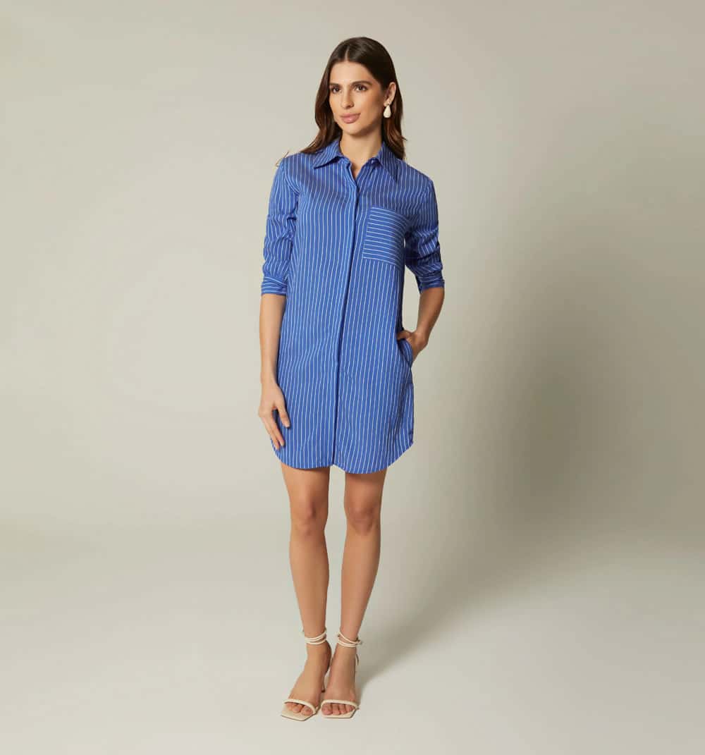 Vestido camisero manga 3/4