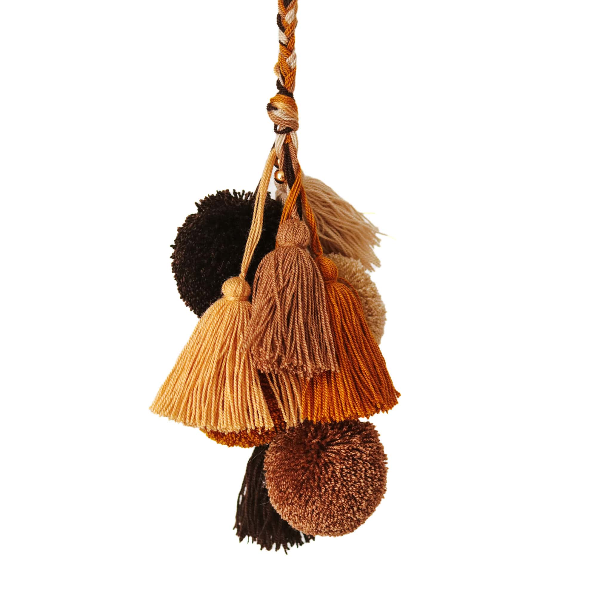 Llavero beige y negro