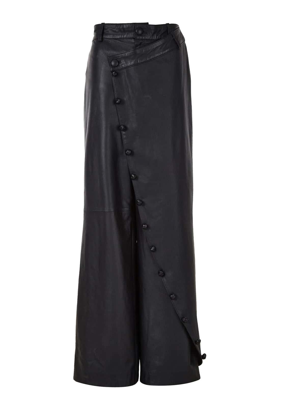 CROSSED LEATHER TROUSERS