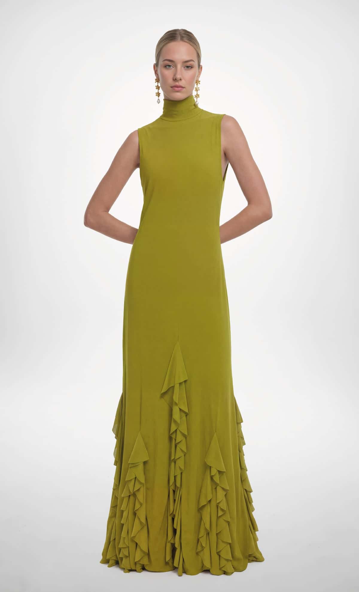 Vestido largo Aneta Chartreuse