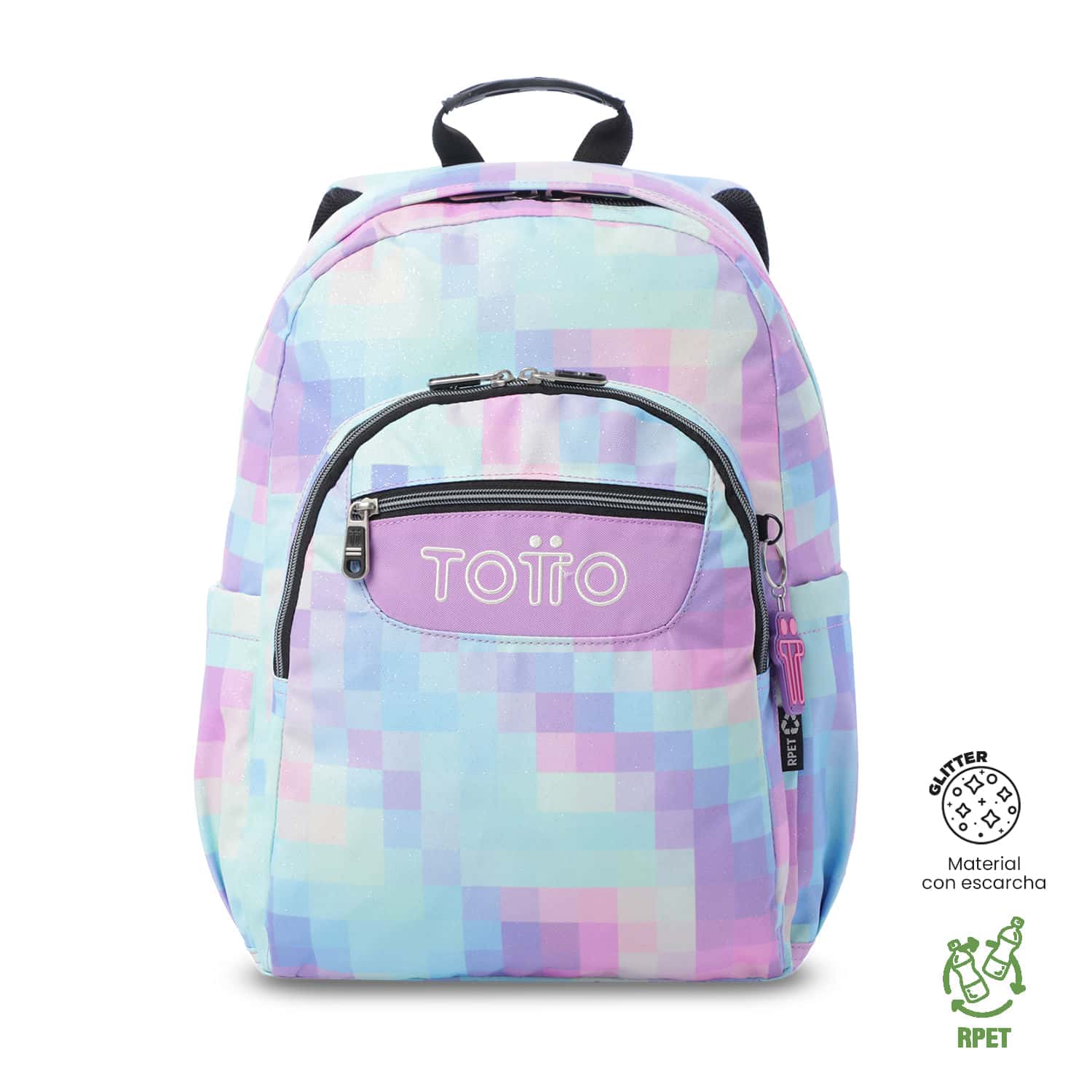 Morral Juvenil Porta PC 14" Acuarela Glitter Azul