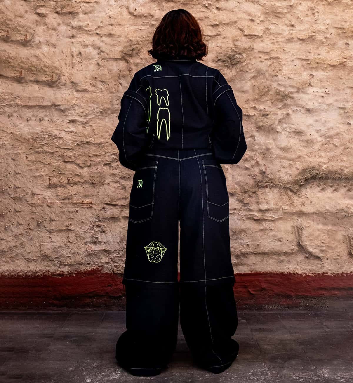 ✴︎ Pantalón Desarmable Agender 🩸 Cc: Caníbal ✴︎ Negro Neón