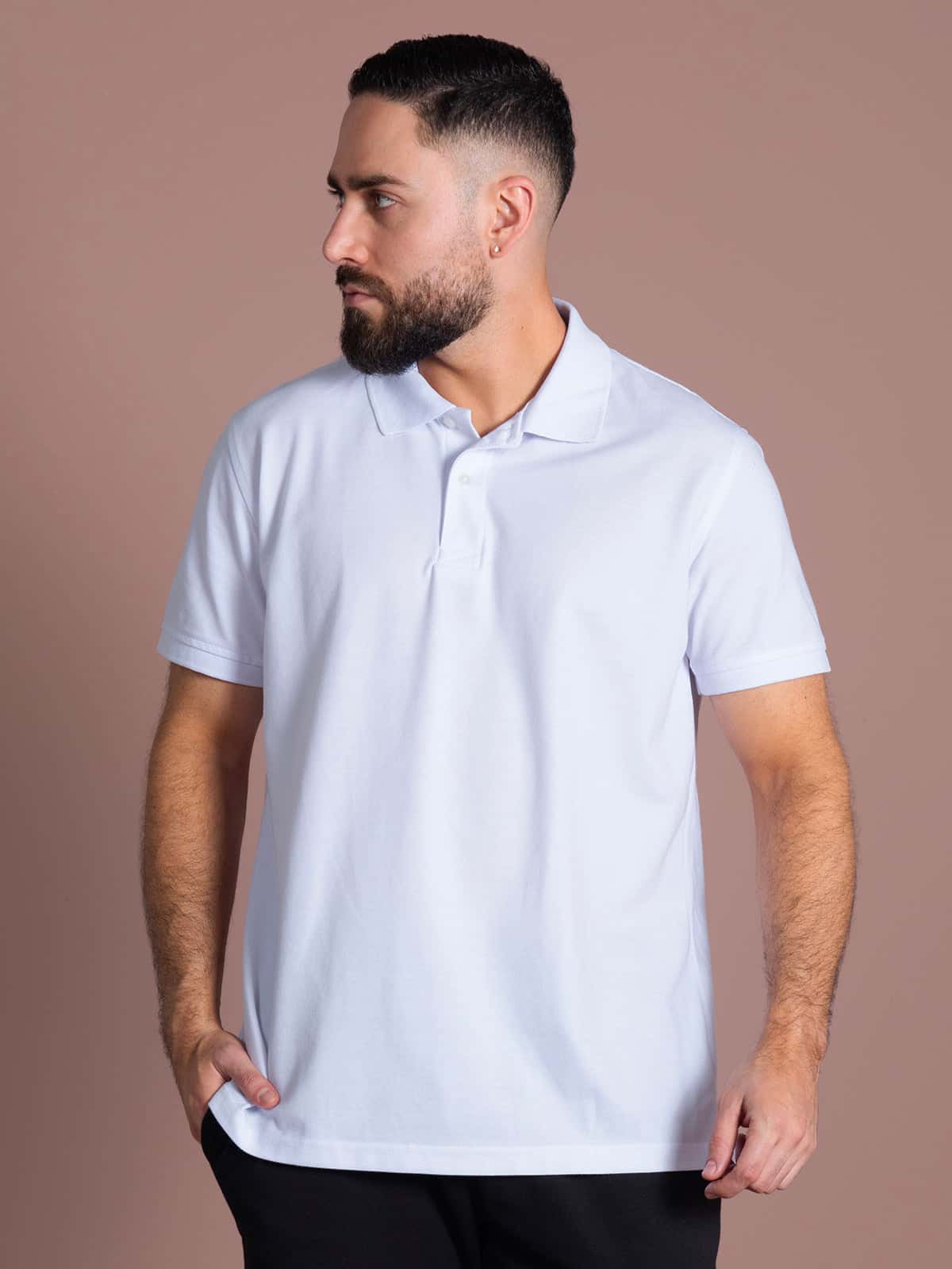Camiseta polo hombre blanca