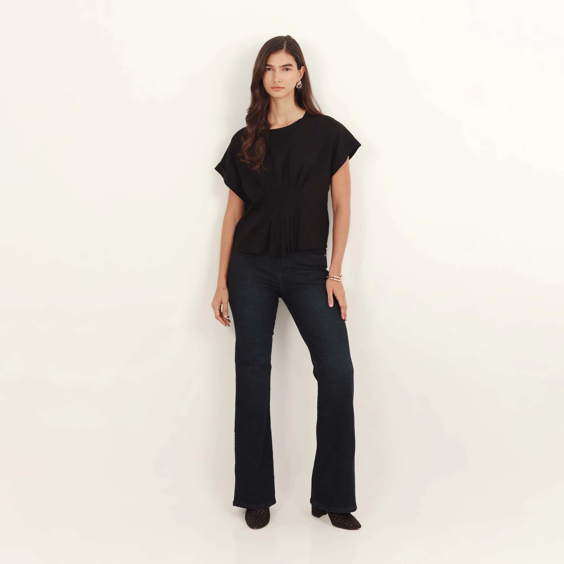 Blusa cuello redondo manga corta - miniatura 2