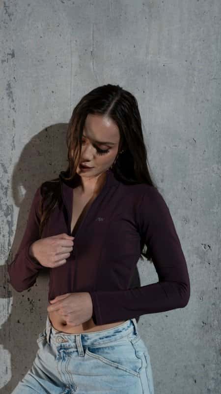 Crop side cuts Plum purple - miniatura 3