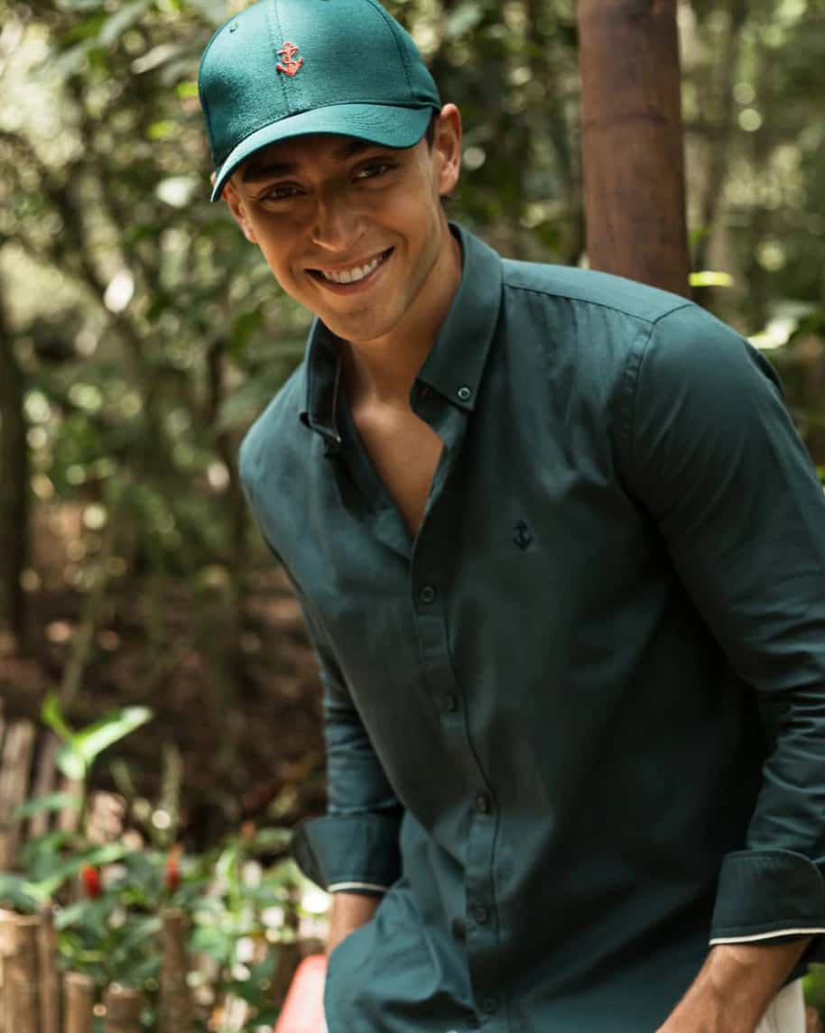 Camisa Oxford Verde Oscuro