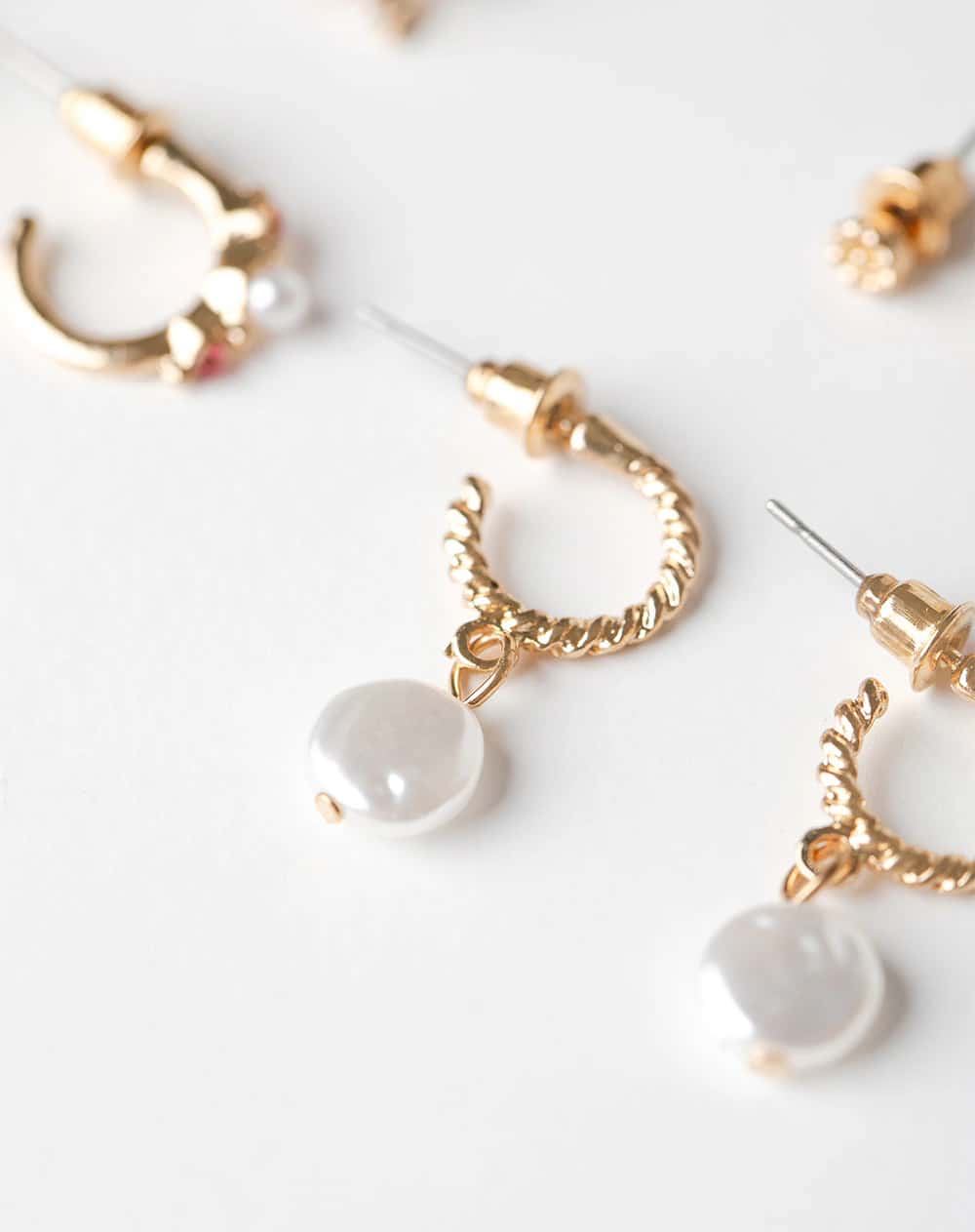 Aretes pack x6 dorados