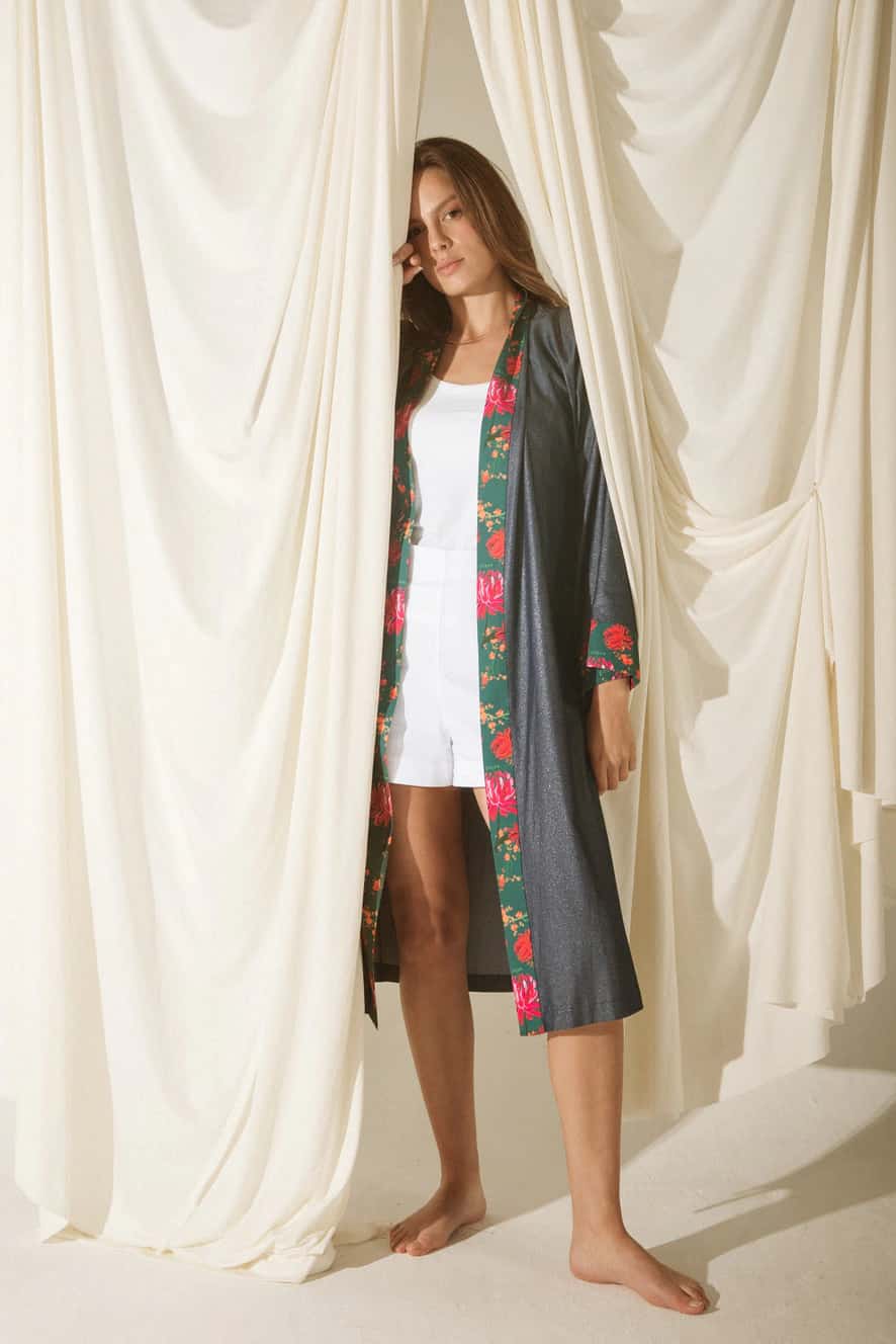 Kimono Tokyo Urbn Peonias Verde - miniatura 2