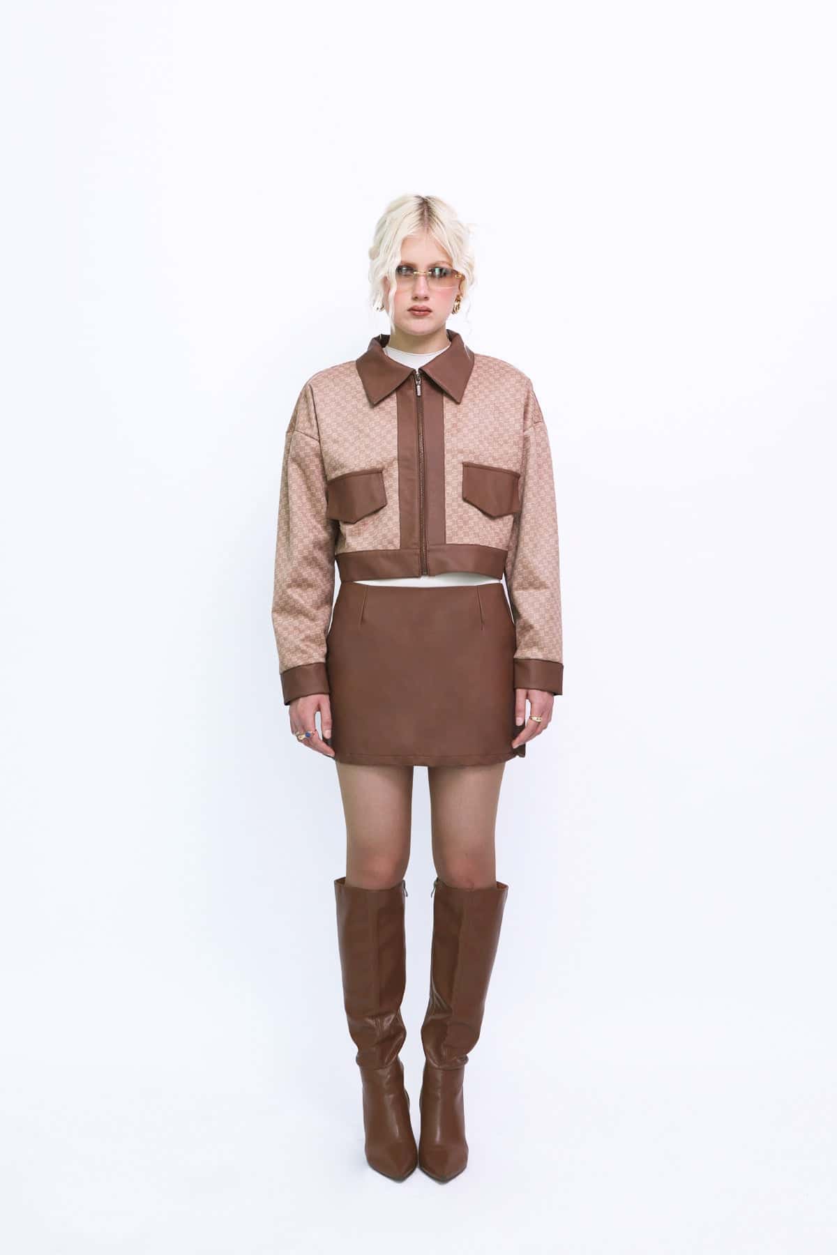 Monogram Jacket in Brown Suede