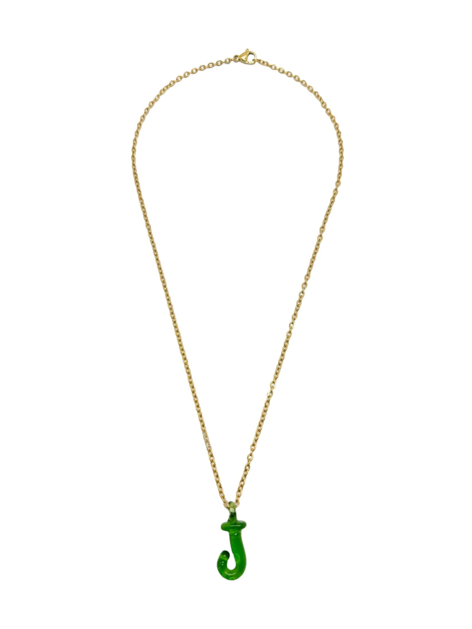 green glass necklace 1 letter - miniatura 6