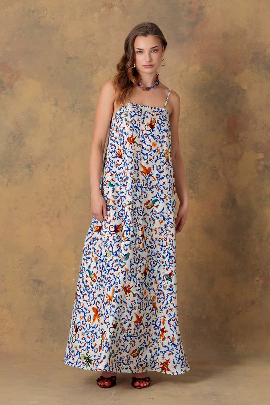 Women's dress linen delphos white