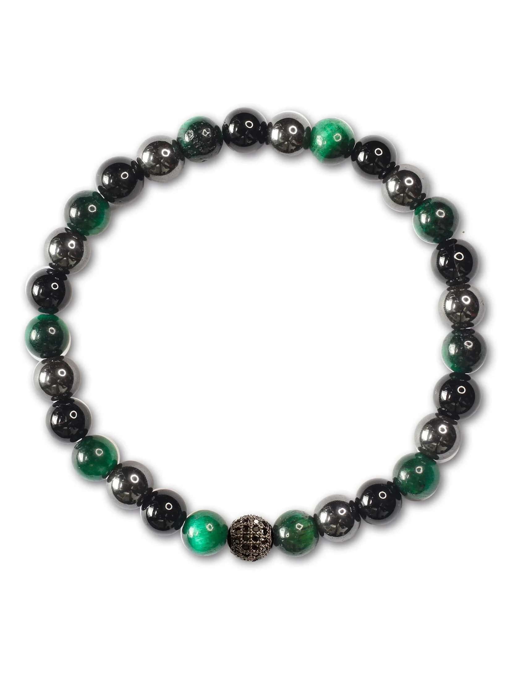 Brazalete Tayrona Tigre Verde 6mm