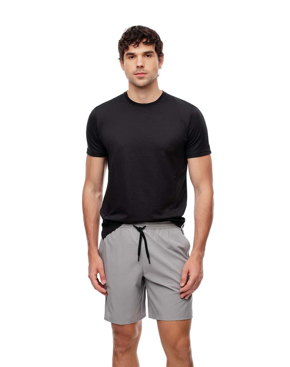 Pantaloneta deportiva secado rápido gris hombre