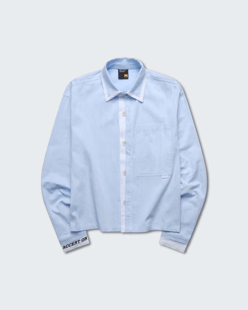 Camisa Azul Boxy Oxford Club - miniatura 1