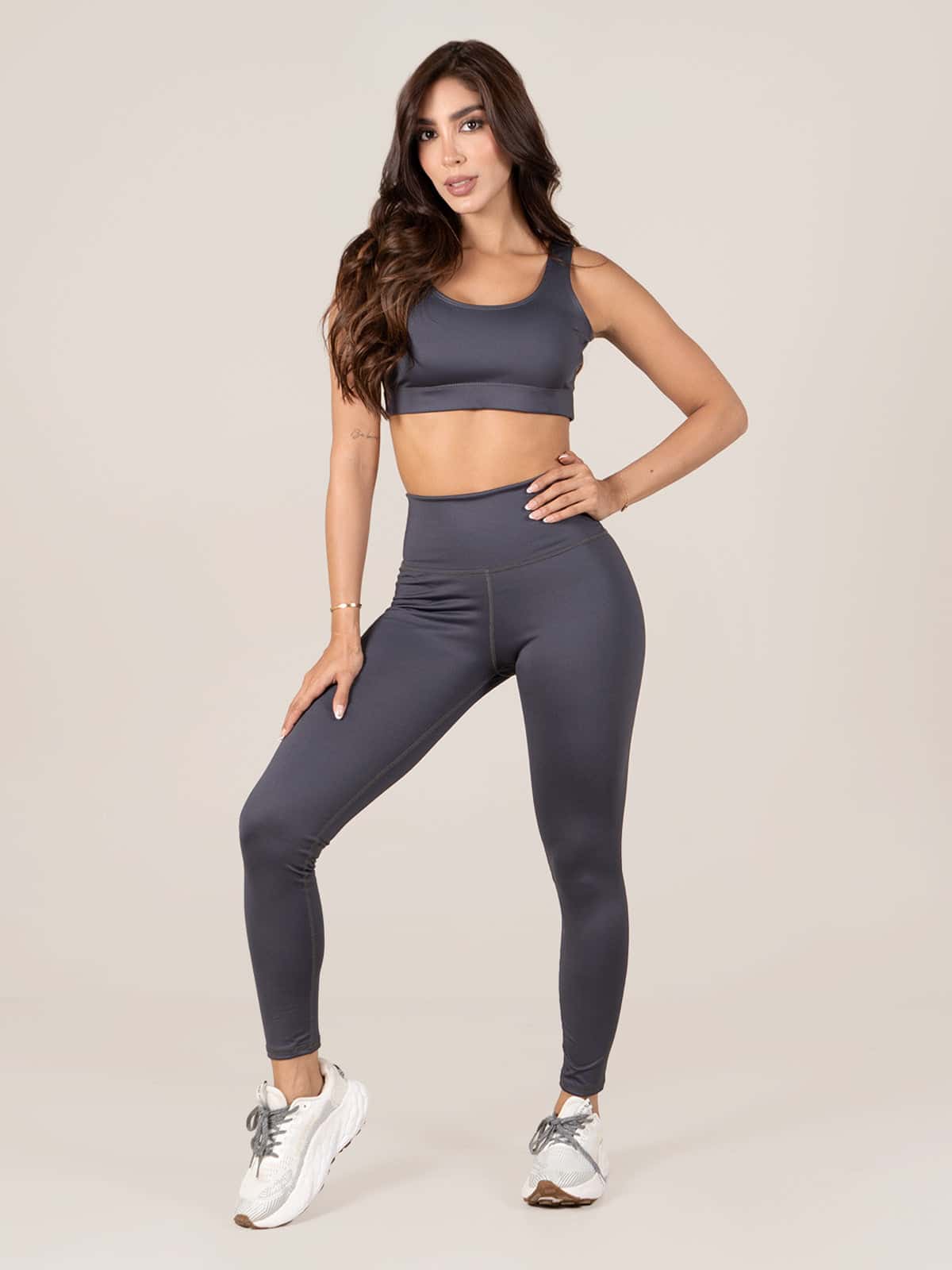 Gris Oscuro Leggins Set