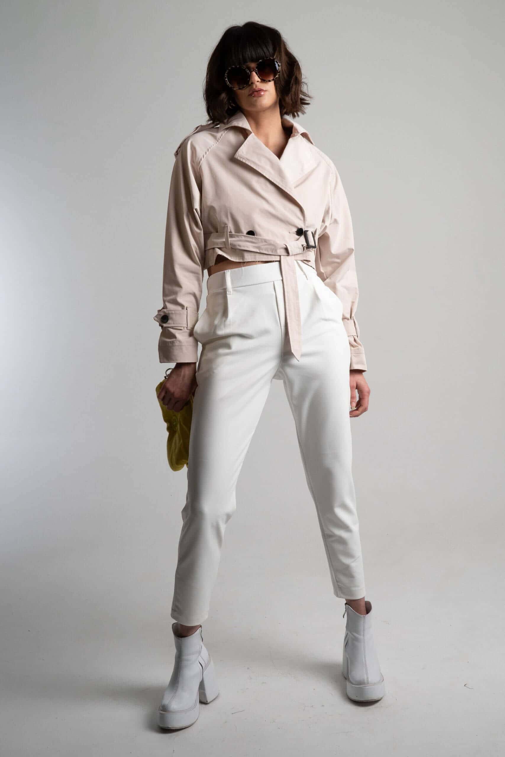 Gabardina Corta Beige
