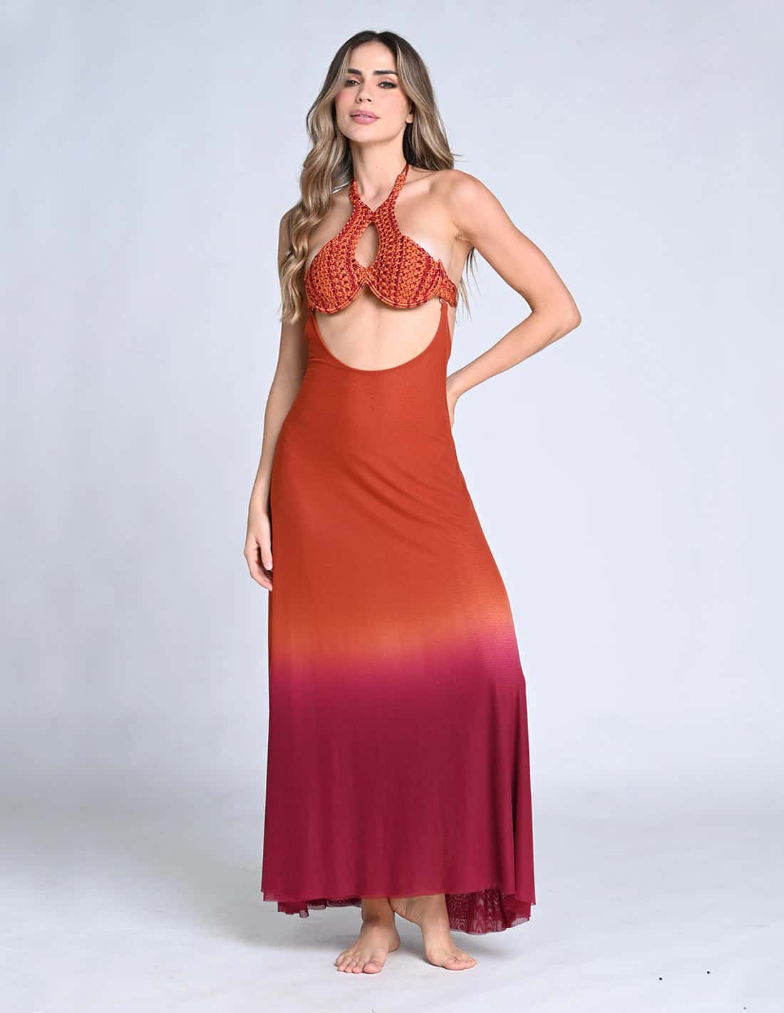 Falda Sairi Burgundy + Ochre