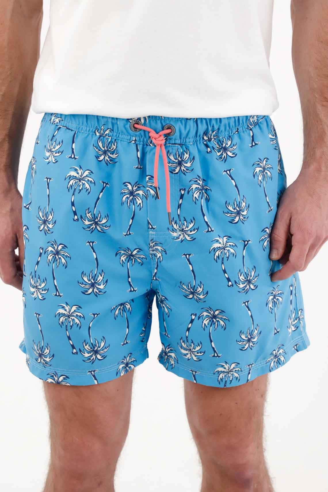 Pantaloneta de baño estampado palmeras para hombre