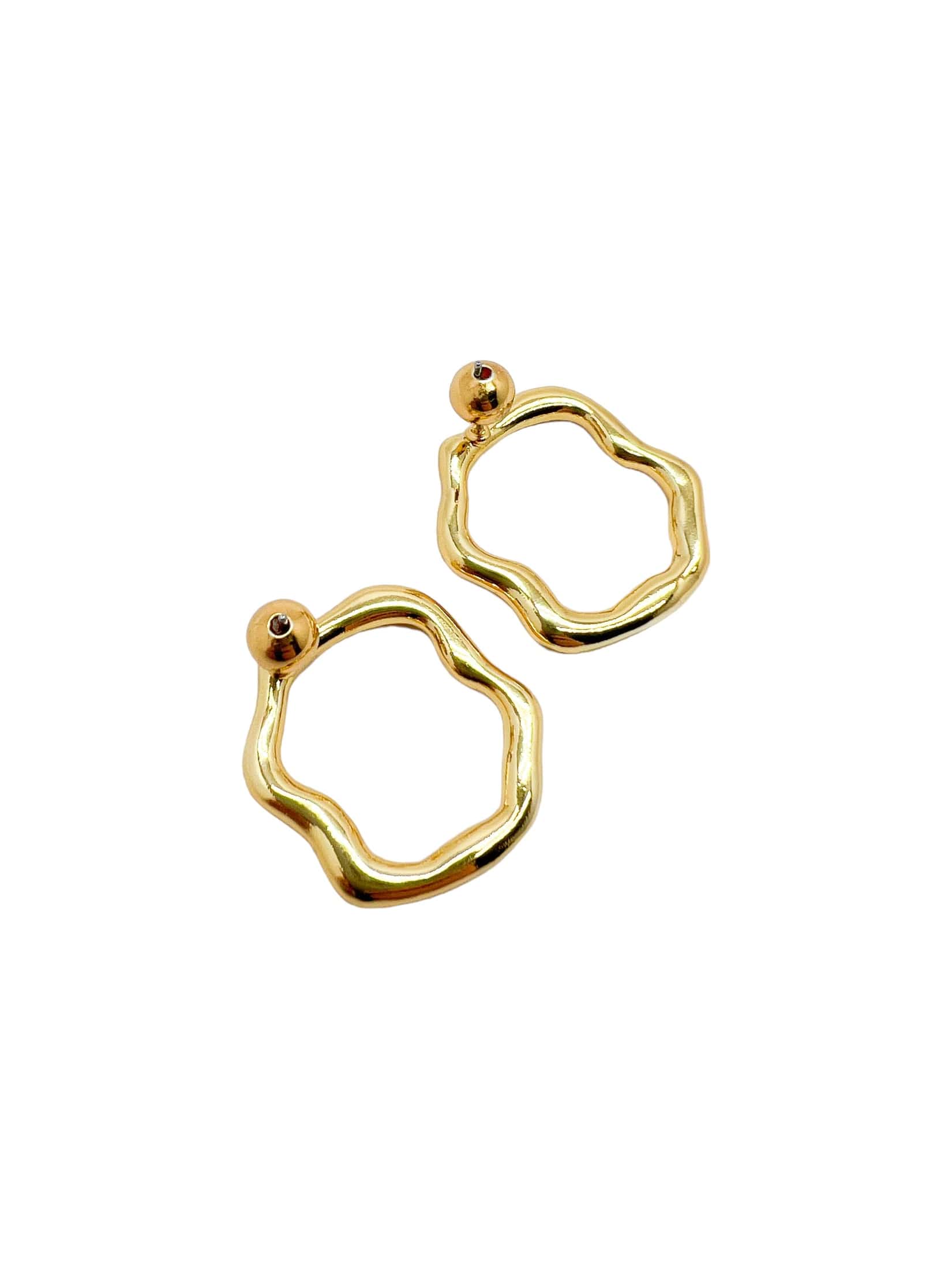 aretes redondos cosmic water gold - miniatura 3