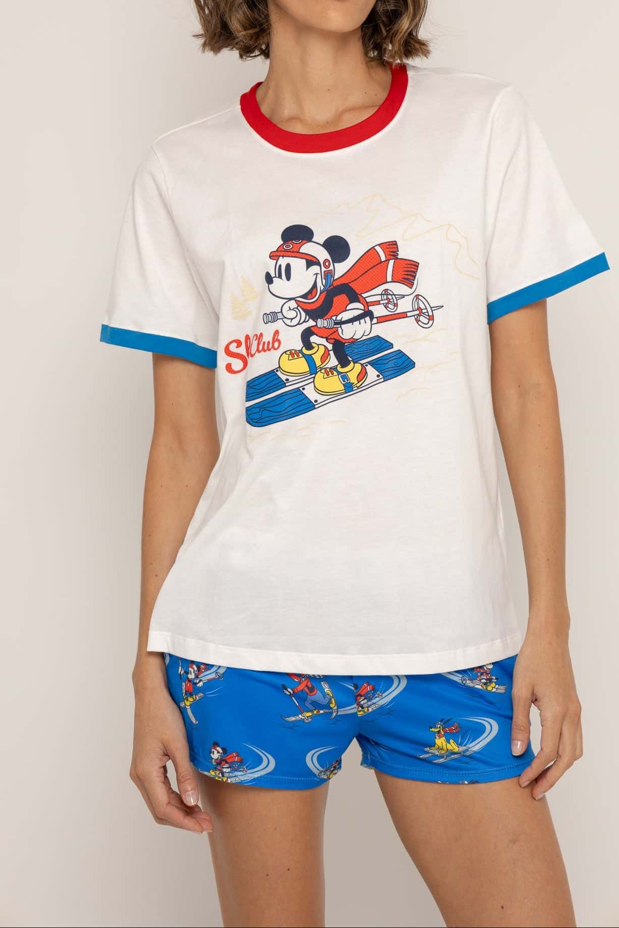 Conjunto Short Elástico Azúl Mickey