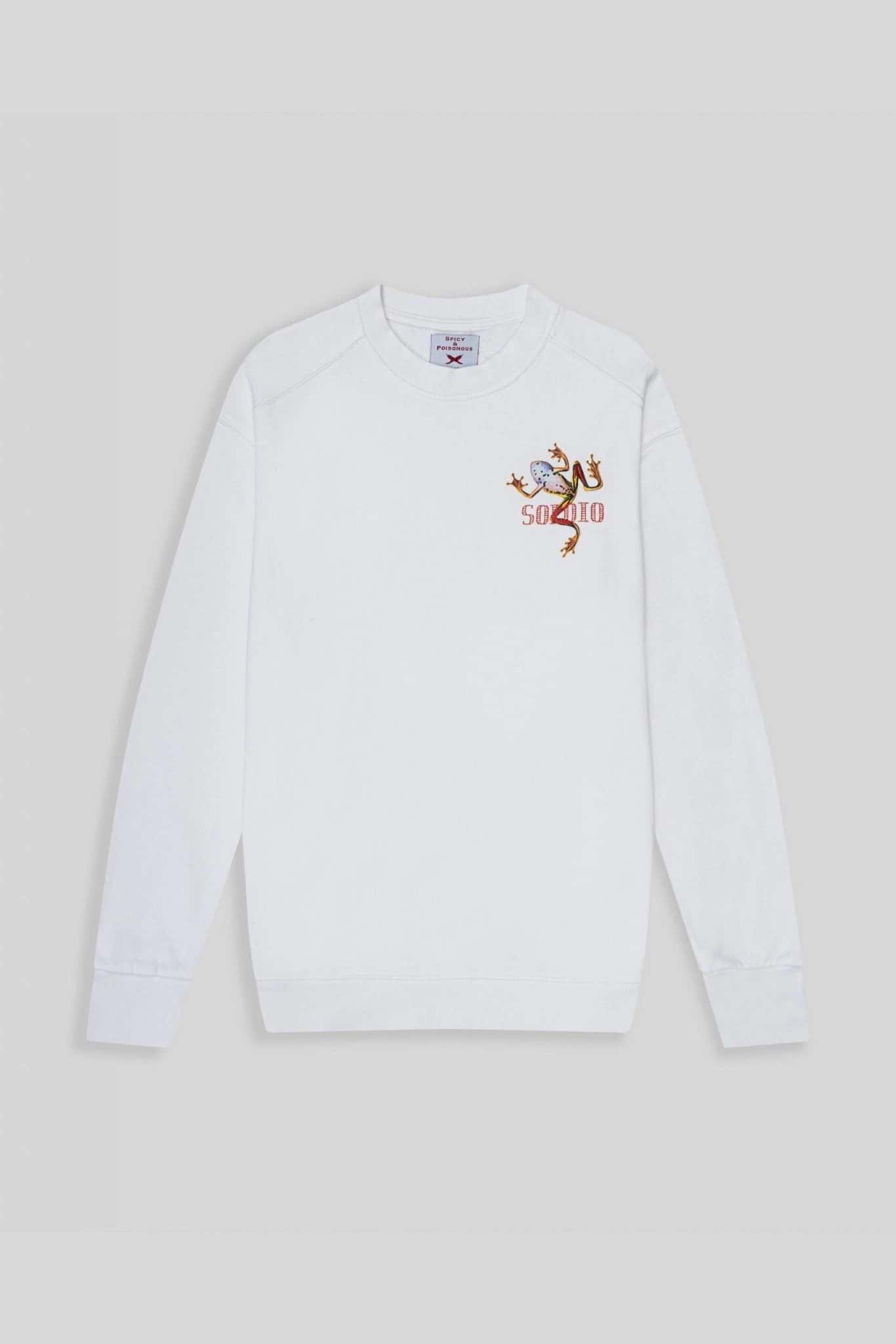 men's bright white frog sweatshirt