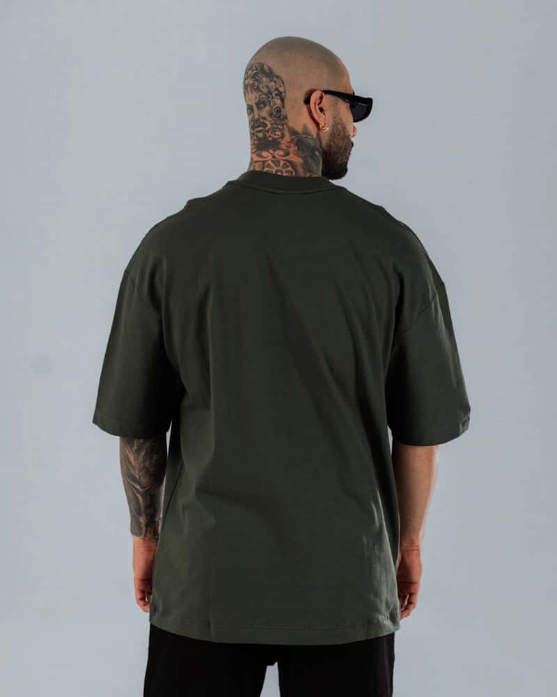 Camiseta Para Hombre Oversize Básica Verde - miniatura 3