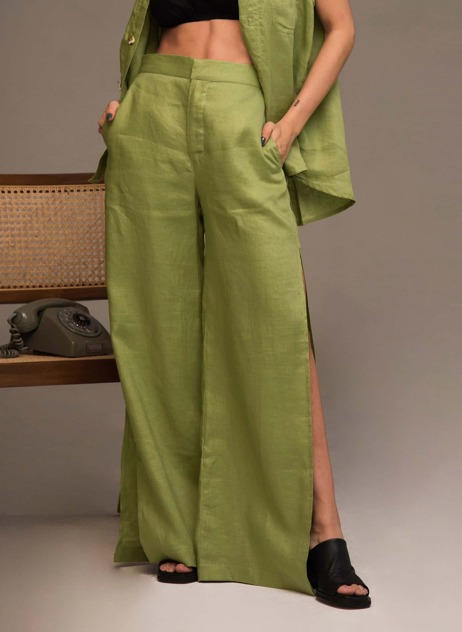 Pantalón Vere de Lino - Verde pistacho