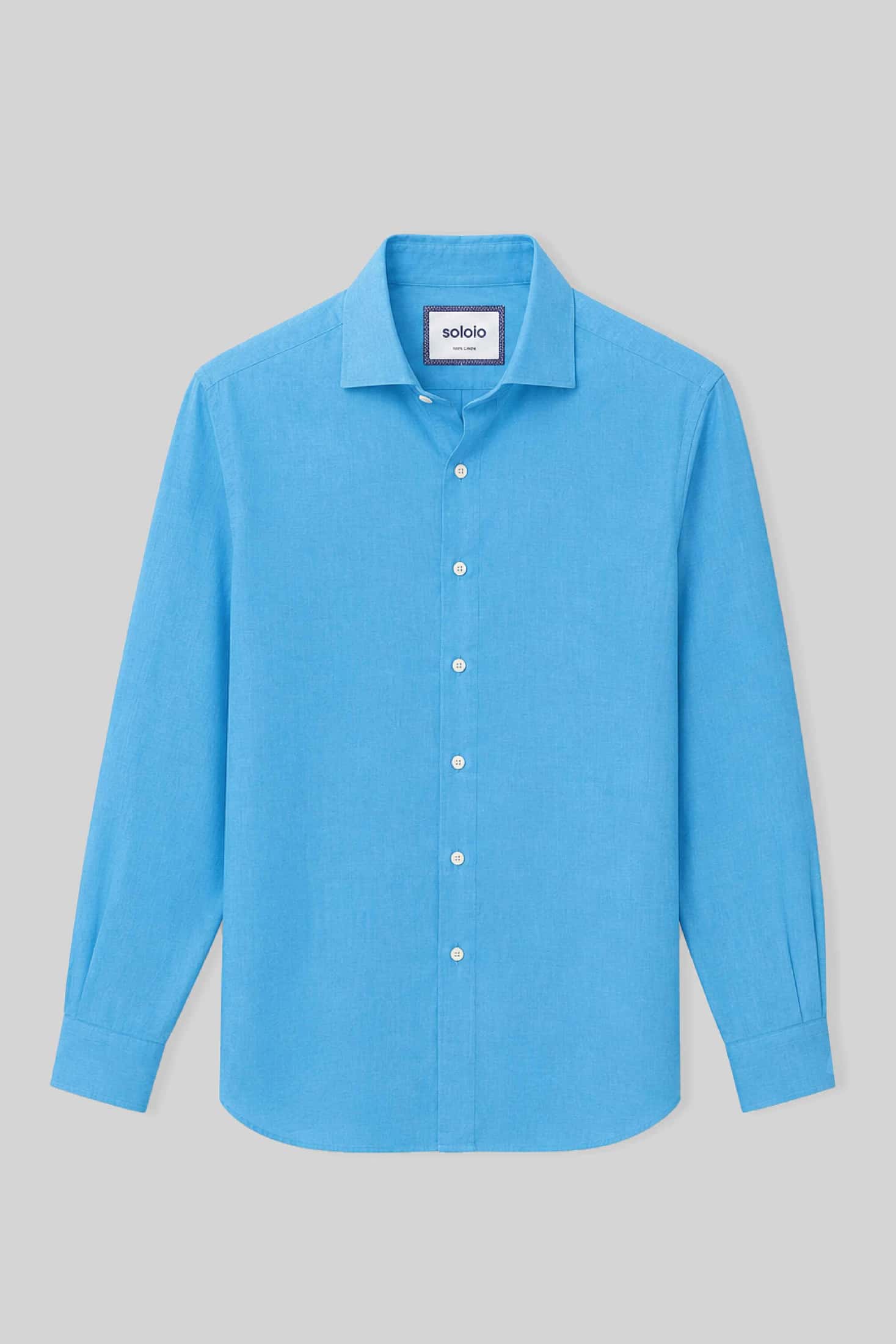 Men's linen shirt aquarius blue