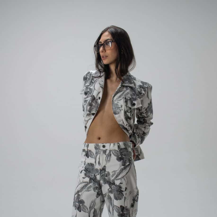 Chaqueta – Denim – Flower White
