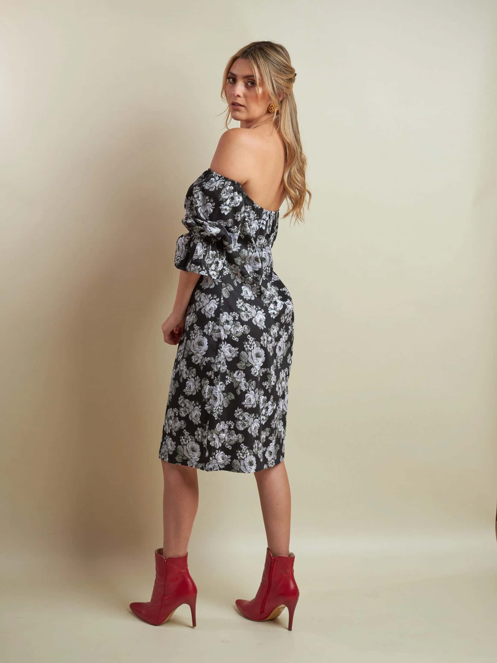 Vestido Mireya Negro Estampado - miniatura 6