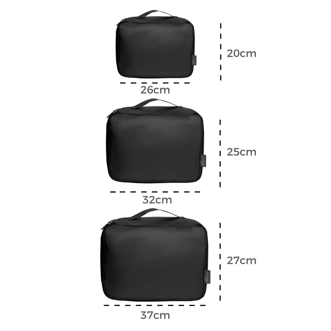 Cubos Organizadores Para Viaje Setx3 Citybags Negros - miniatura 2